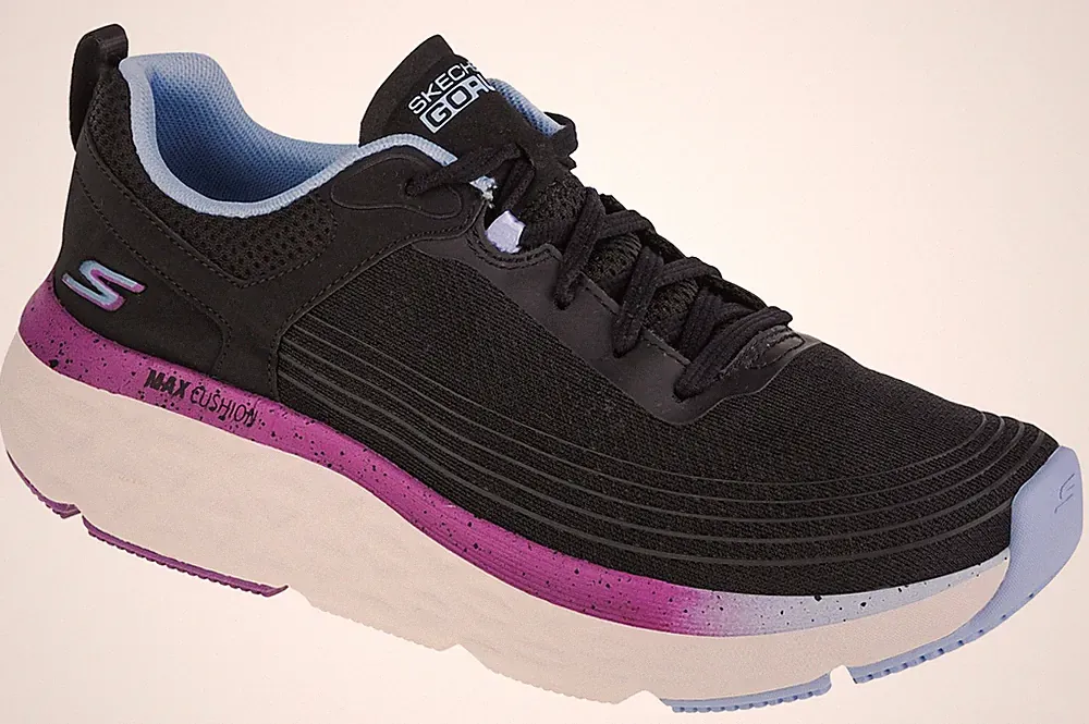 Laufschuhe Damen, Skechers Max Cushioning Delta - Sunny Road, Schwarz