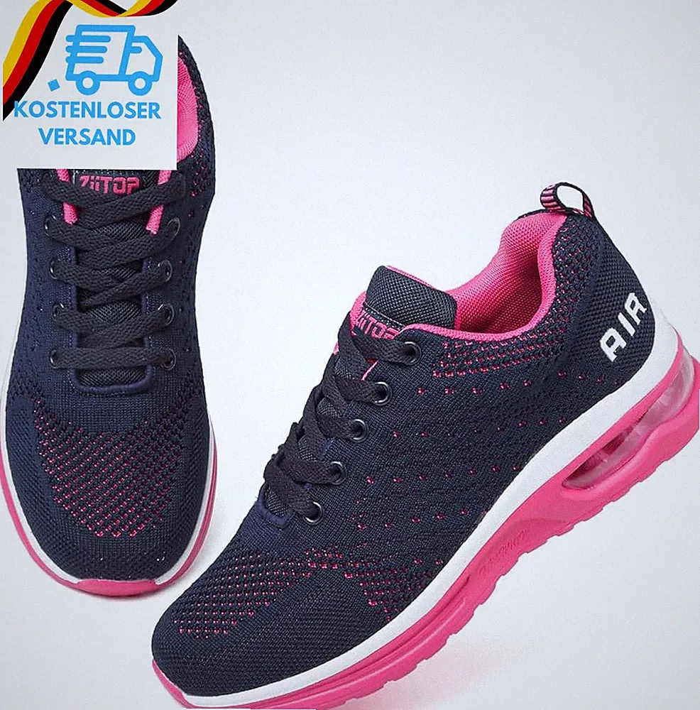 Laufschuhe Damen Sneaker mit Luftpolster Atmungsaktiv Rutschfest Leicht