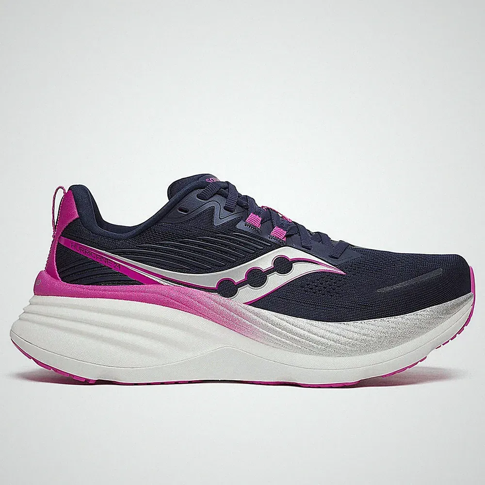 Laufschuhe - Saucony Hurricane 24 Navy/Fuchsia (Damen)