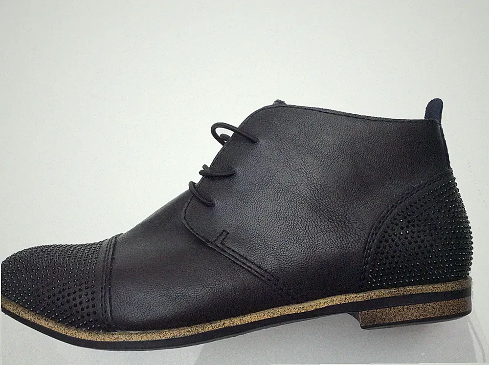 LAUFSTEG Schnürschuh Stiefelette Pumps Kurz- Stiefel Schwarz Schuhe 171276