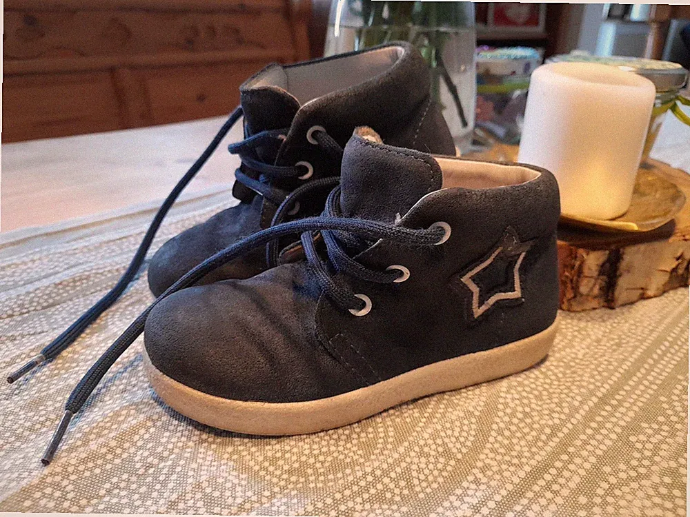 Leder Lauflernschuhe für Babys Größe 23 Mittel Elephant Top Zustand Blau