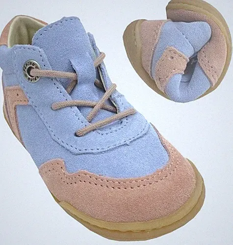 Lederschuhe zum schnüren *EDDY* Barfußschuhe von PEPINO by RICOSTA in Himmelblau