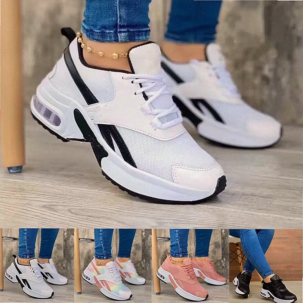 Leichte Damen Luftpolster Tennisschuhe für Freizeit Atmungsaktiv Laufen