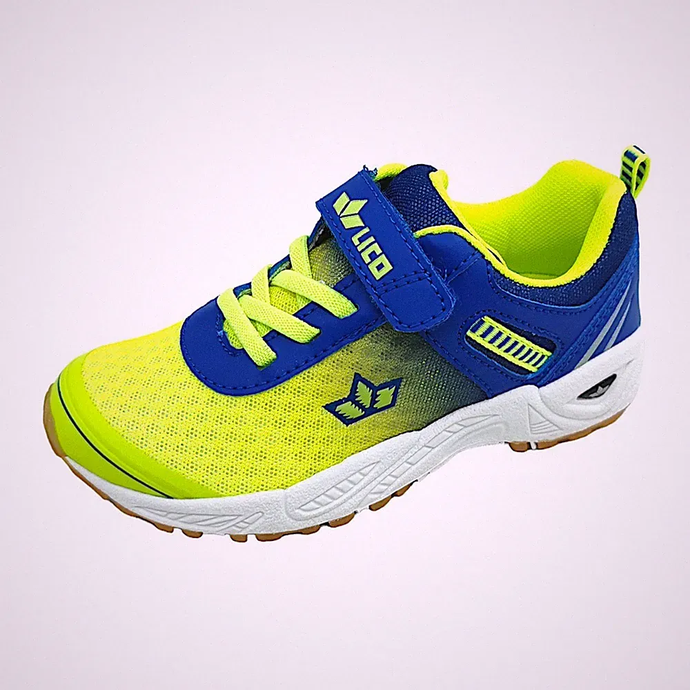 Lico Barney VS Kinder Sportschuhe Laufschuhe Klettschuh - Lemon / Blau - Gr. 35