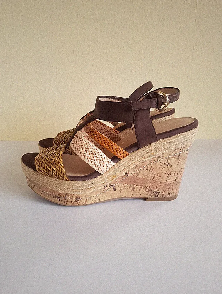 LIEBESKIND Berlin Wedges Sandalen Gr. 39 Leder Keilsandaletten Keilabsatz Schuhe