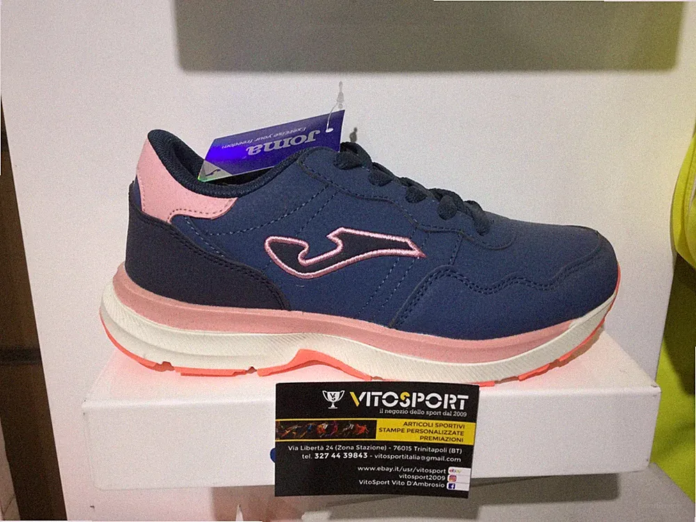 Mädchenschuhe Joma Laufen Gym Running Blau- Rosa Light Nummern 34-35 Kunstleder