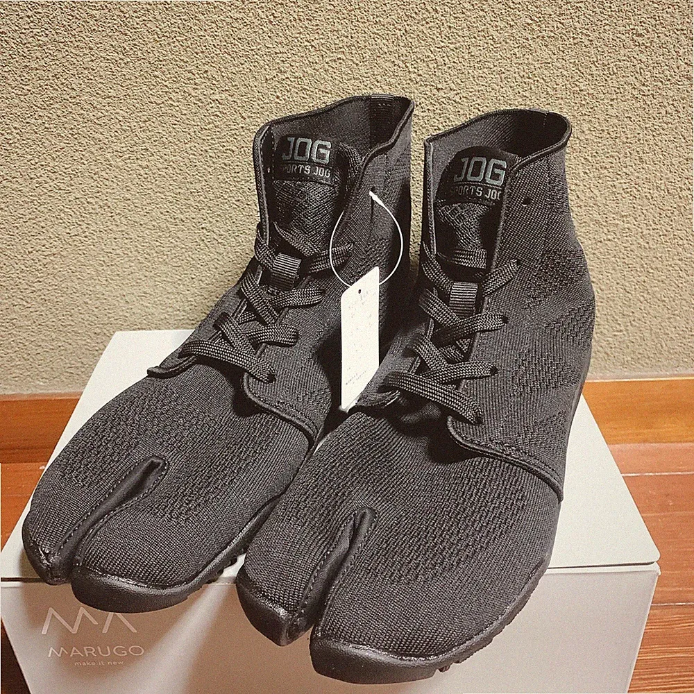 Marugo Sports Jog II Split Toe Sneaker Tabi Laufschuhe leicht schwarz