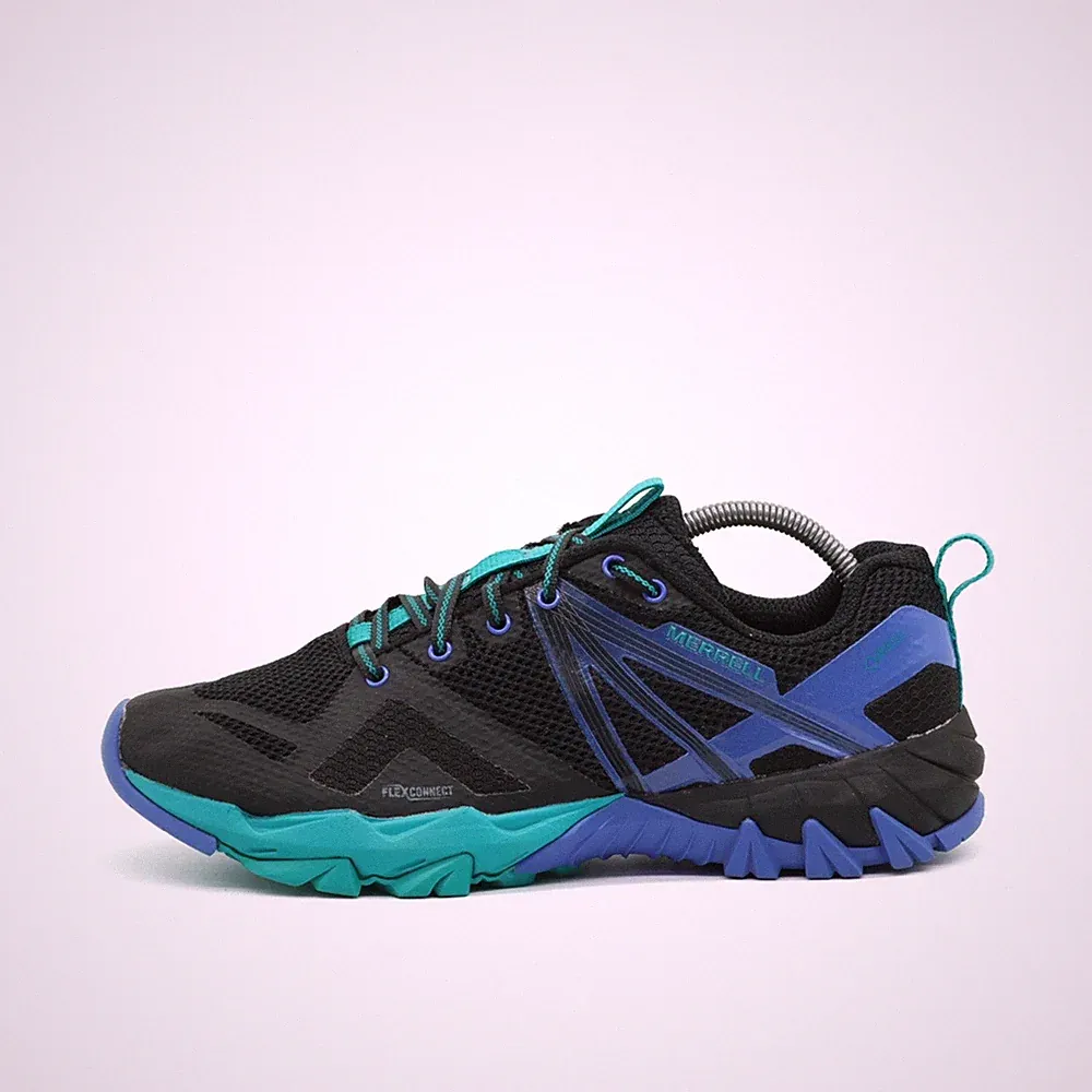 Merrell Damen J77310 Sneaker schwarz/türkis/lila Mesh Glove Trailrunning EU 38