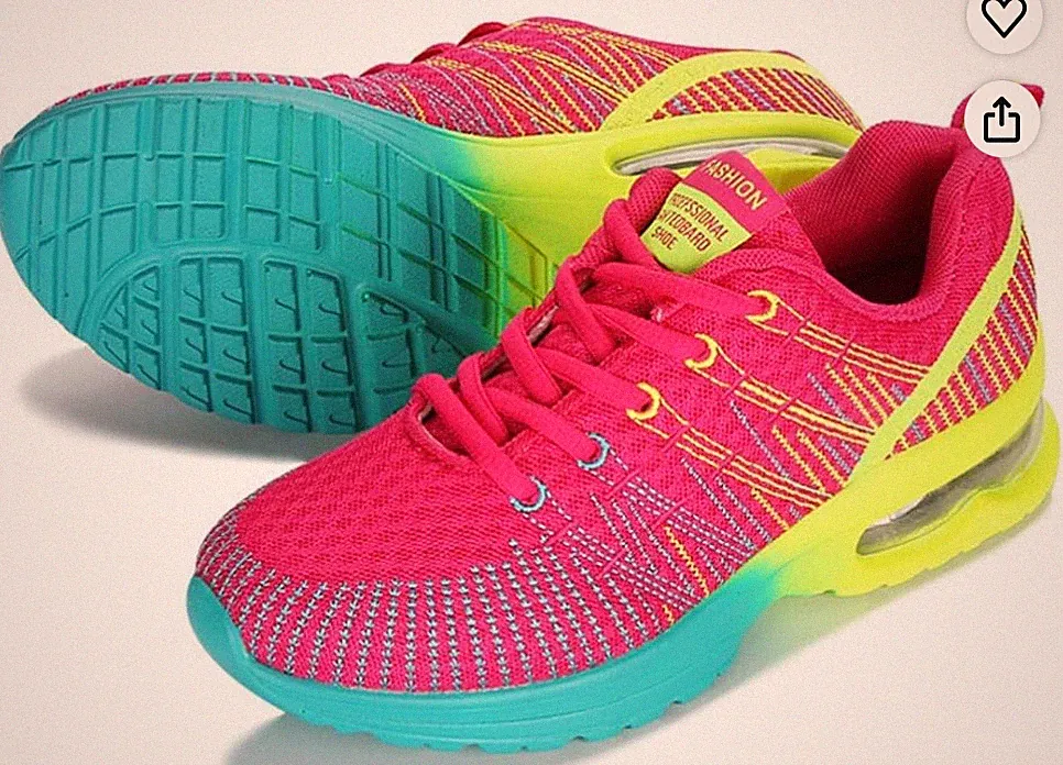 Mesh Bunte Sneaker, Damen Sneaker Straßenlaufschuhe Leichte Turnschuhe Bequem La