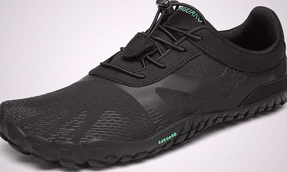 Minimalistische Barfußschuhe Schwarz Atmungsaktiv Schnellverschluss Wandern