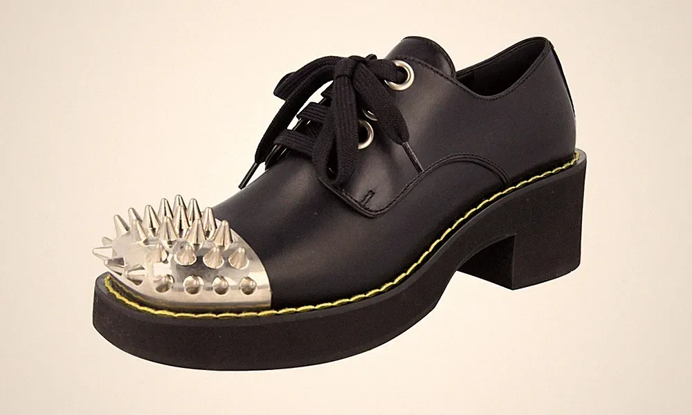 MIU MIU by Prada Laufsteg Plateau Spikes Schuhe 5E318D - Schwarz - NEU
