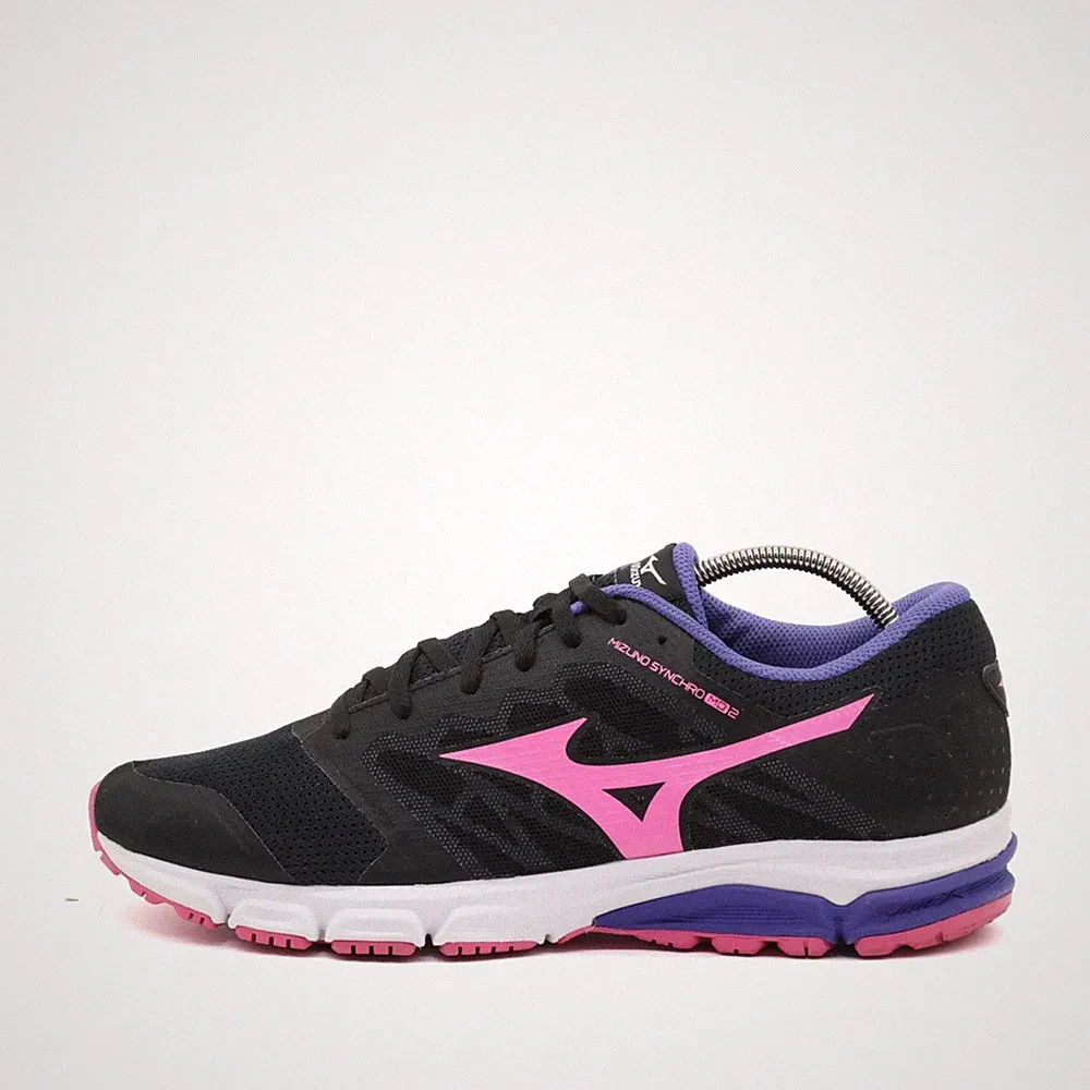 Mizuno Damen Synchro MD 2 Schuhe Schwarz Pink Leichtgewicht Laufschuhe EU 41