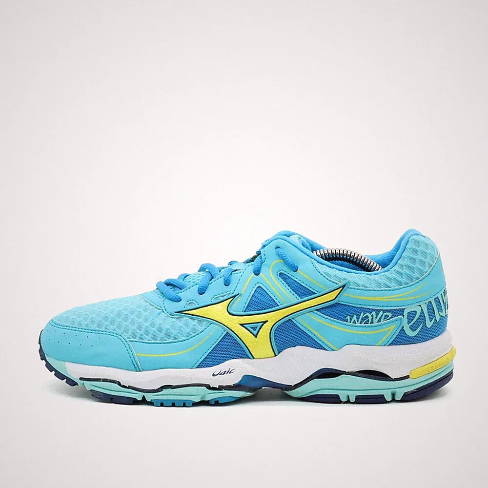 Mizuno Damen Wave Elixir 8 Sneaker Blau Gelb Mesh Dämpfung Laufschuh EU 39