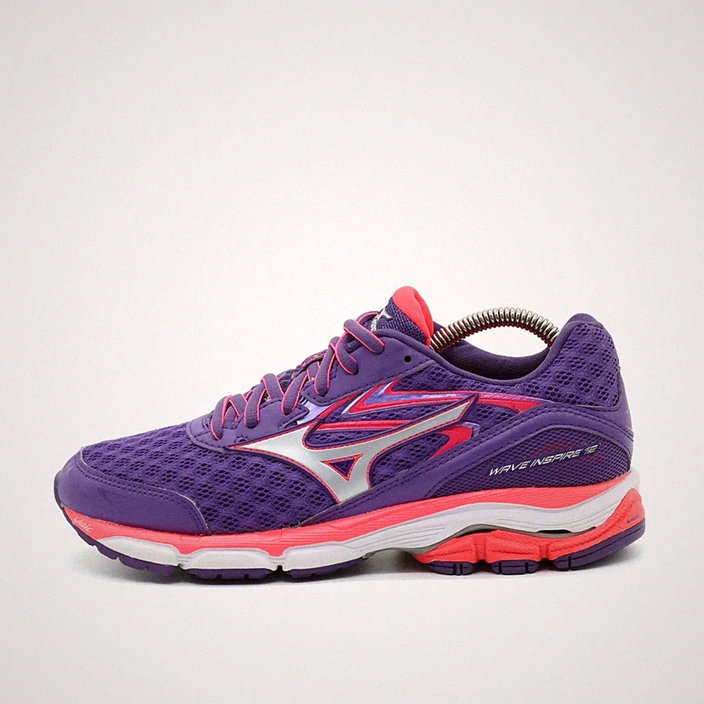 Mizuno Damen Wave Inspire 12 Schuh Lila Mesh Atmungsaktiv Laufschuh EU 38