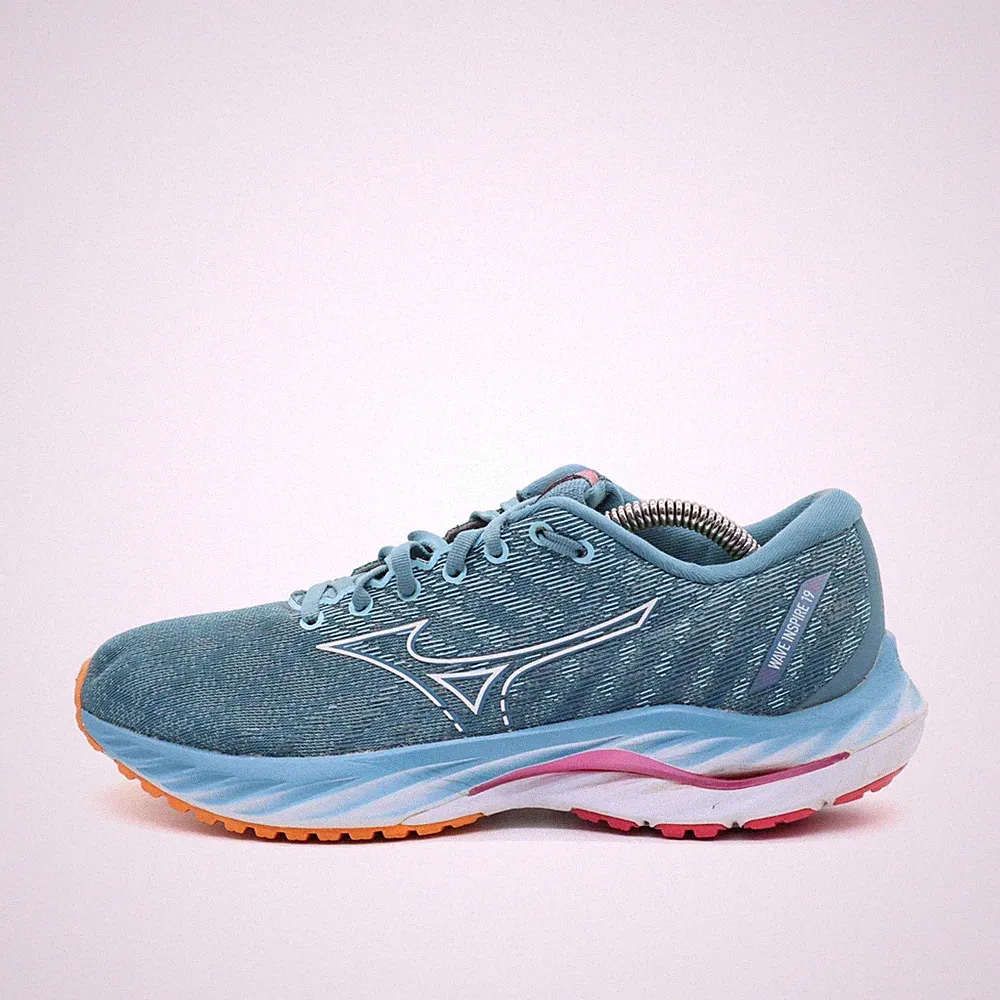 Mizuno Damen Wave Inspire 19 Schuhe Blau Mesh Atmungsaktiv Laufschuh EU 38