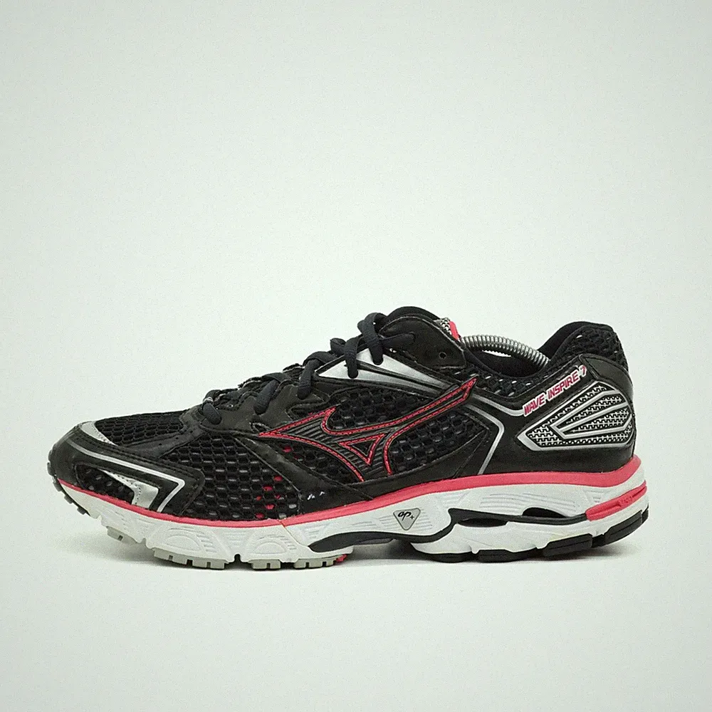 Mizuno Damen Wave Inspire 7 Sneaker Schwarz Pink Weiß Mesh Top Laufschuhe EU 41