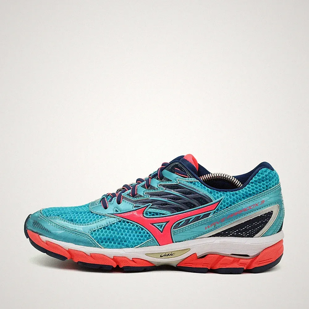 Mizuno Damen Wave Paradox 3 Schuhe Türkis/Blau/Pink Mesh Low Top Laufschuh EU 41