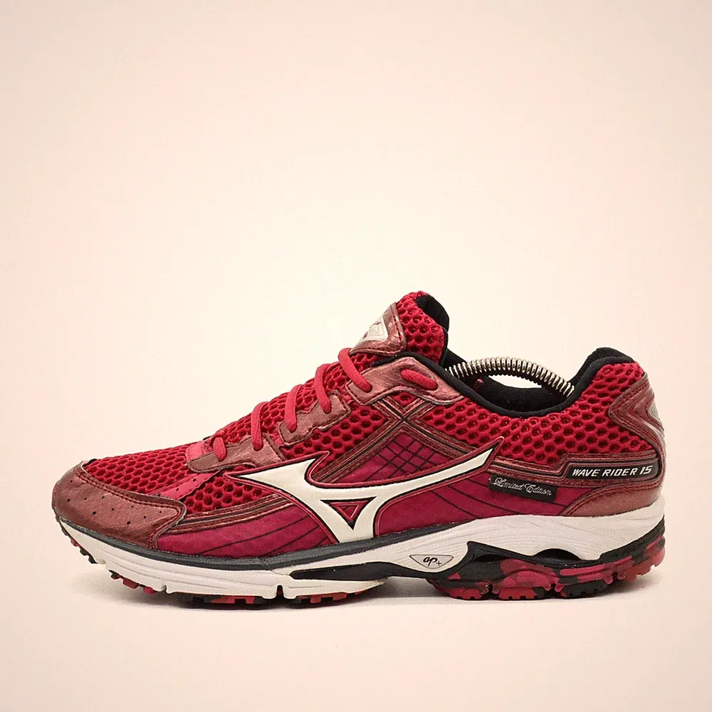 Mizuno Damen Wave Rider 15 Sneaker Rot Mesh Niedrig Edition Laufschuhe EU 42