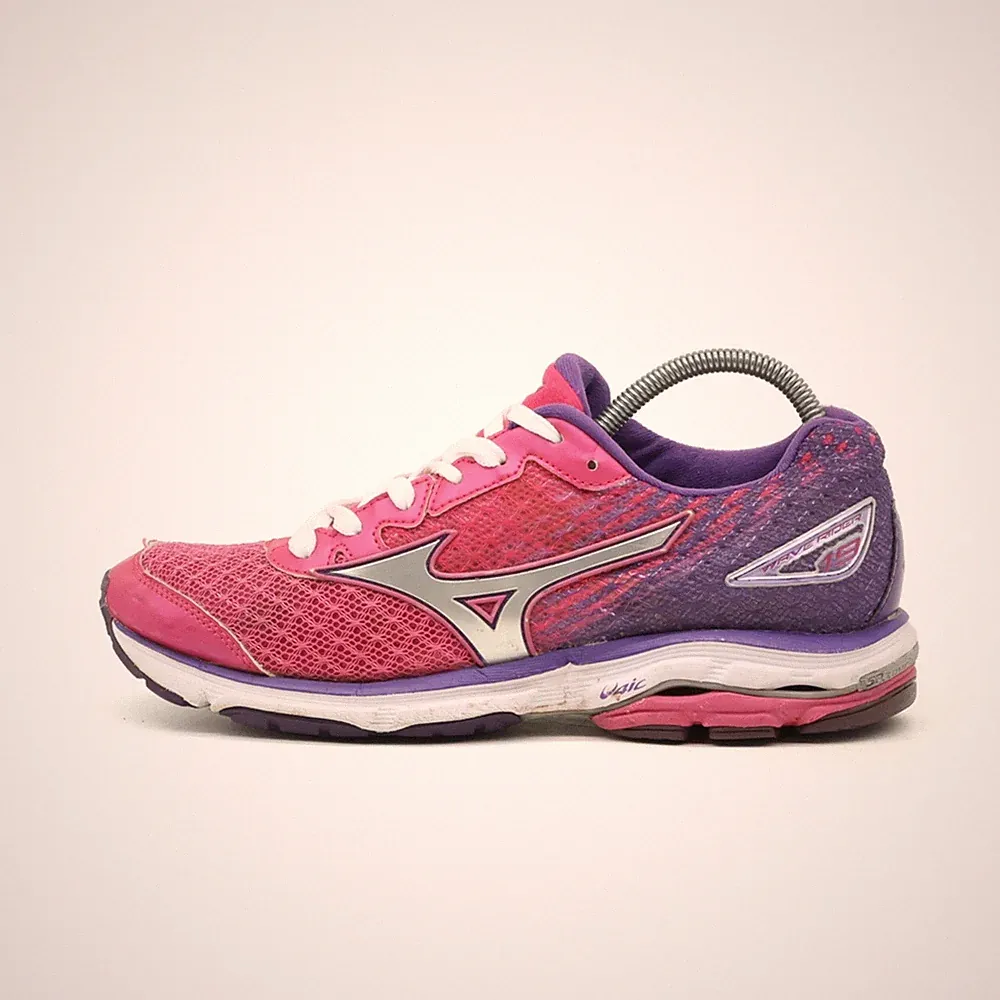 Mizuno Damen Wave Rider 19 Sportschuh Pink Lila Leichtgewicht Laufschuh EU 39