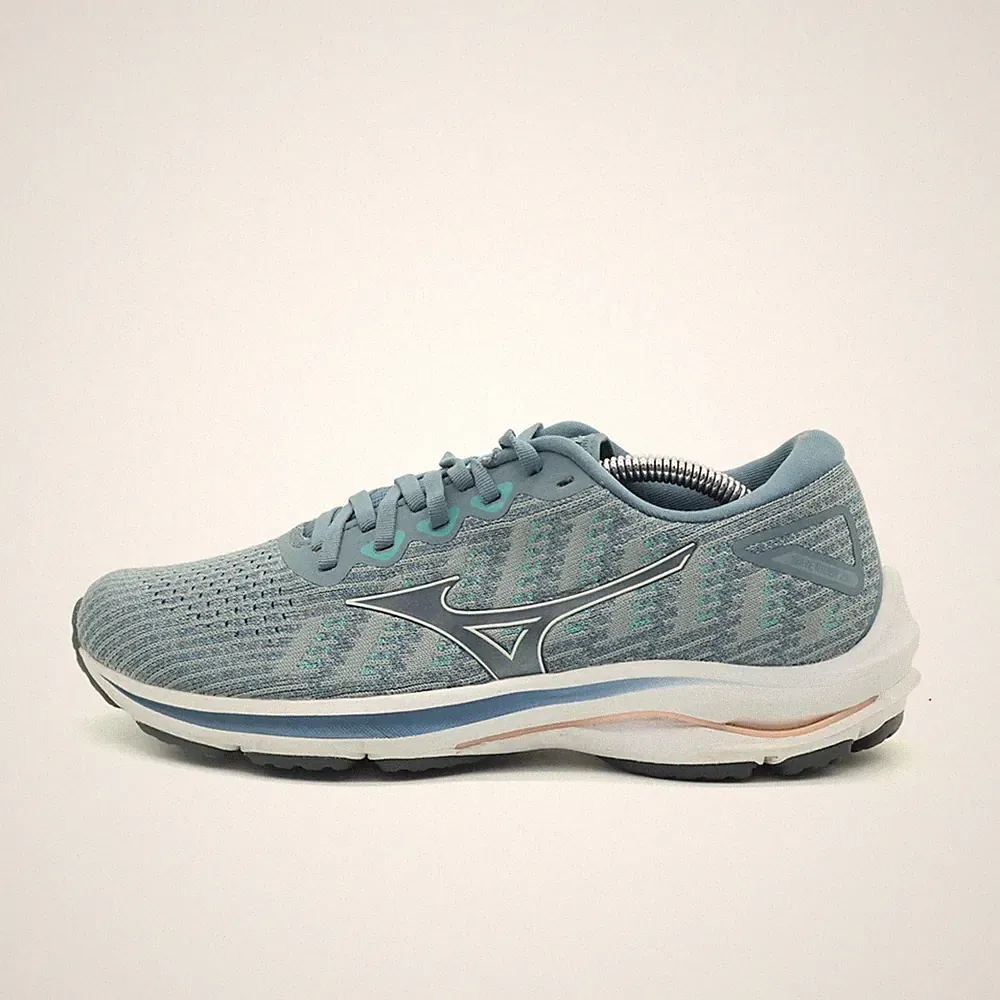 Mizuno Damen Wave Rider 25 Sneaker Blau Mesh Low-Top Dämpfung Laufschuh EU 40