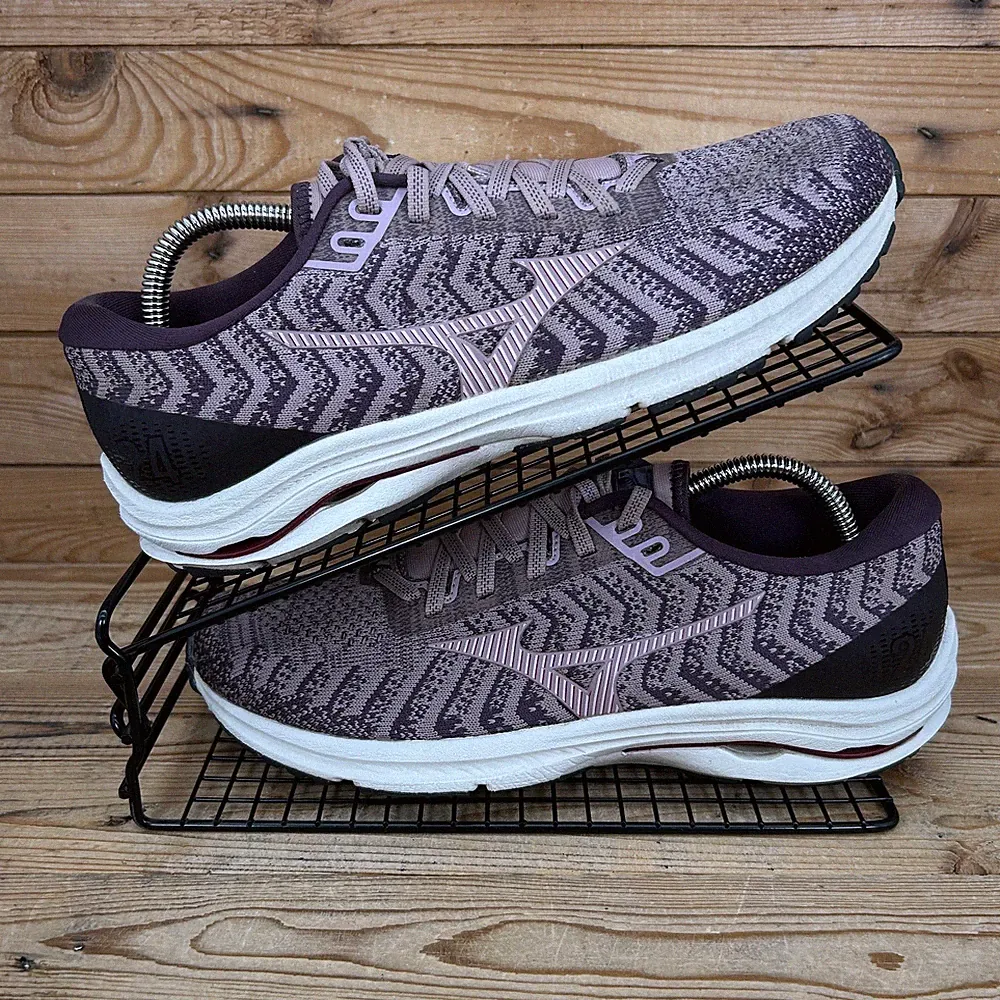Mizuno Turnschuhe Damen Gr. UK 7 Wave Rider 24 WaveKnit lila pink Laufschuhe