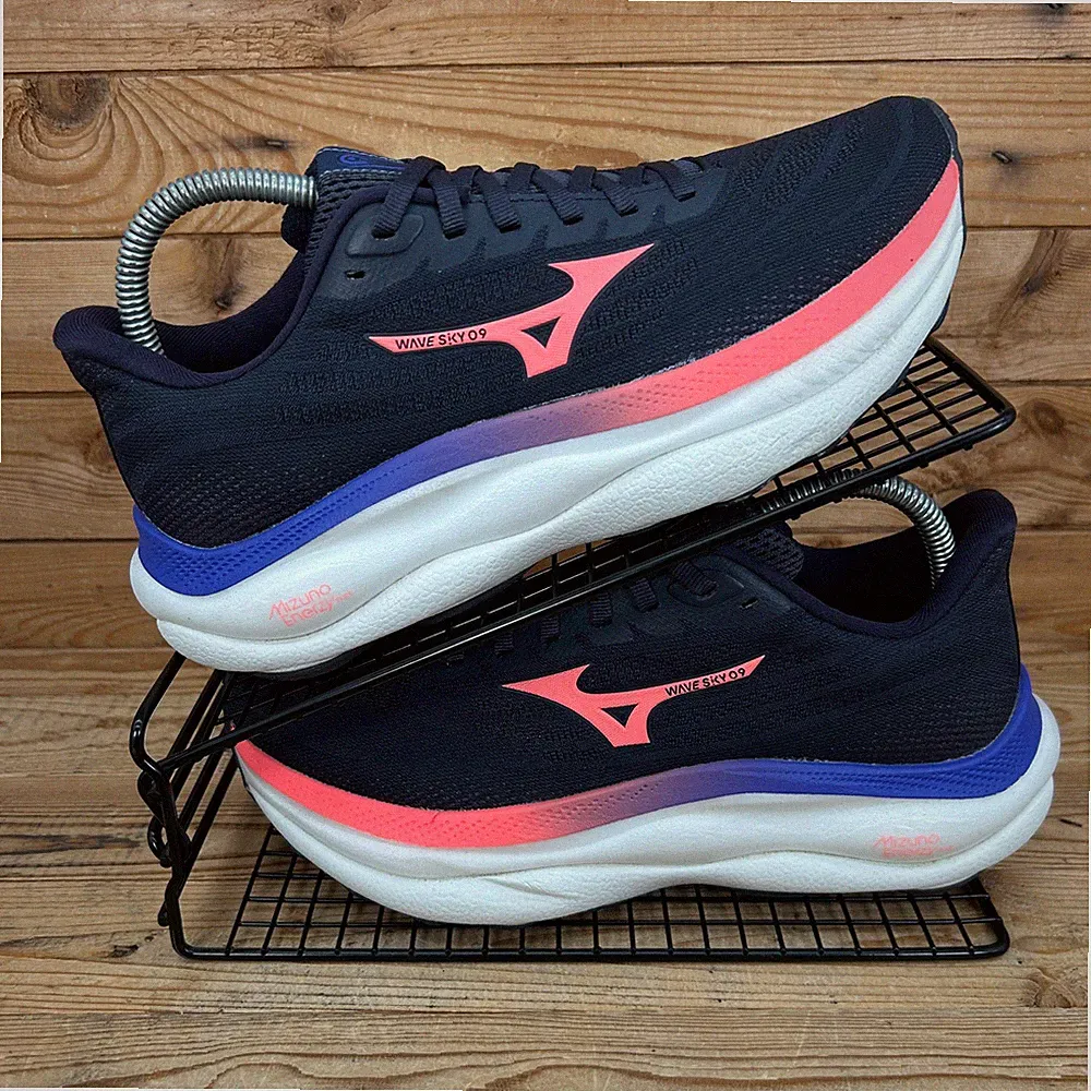 Mizuno Turnschuhe Damen Größe UK 6 Wave Sky 9 Odyssey grau koralle Straßenlaufschuhe