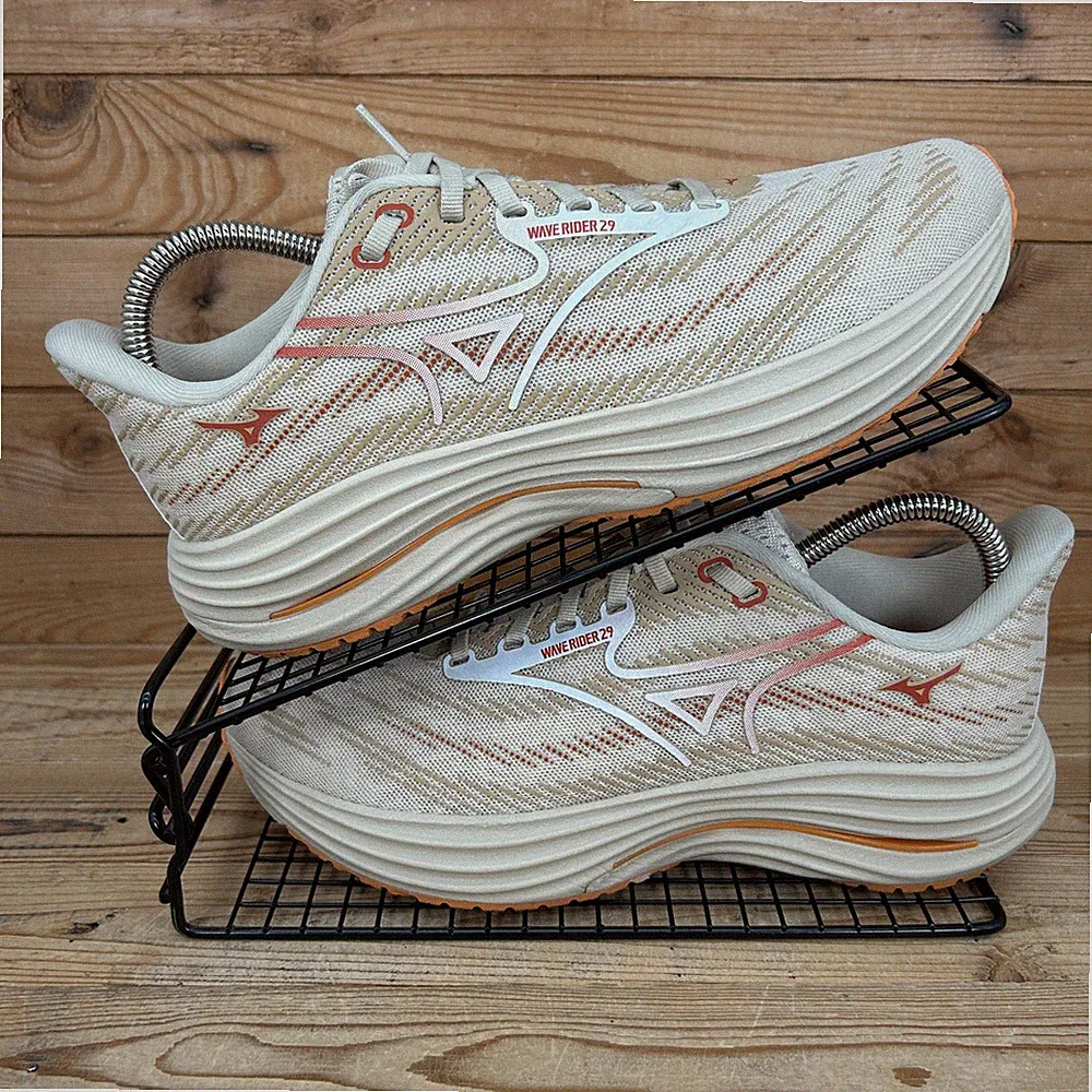 Mizuno Turnschuhe Damen Größe UK 7 Wave Rider 29 Rose Strick Straße Laufen Fitnessschuhe