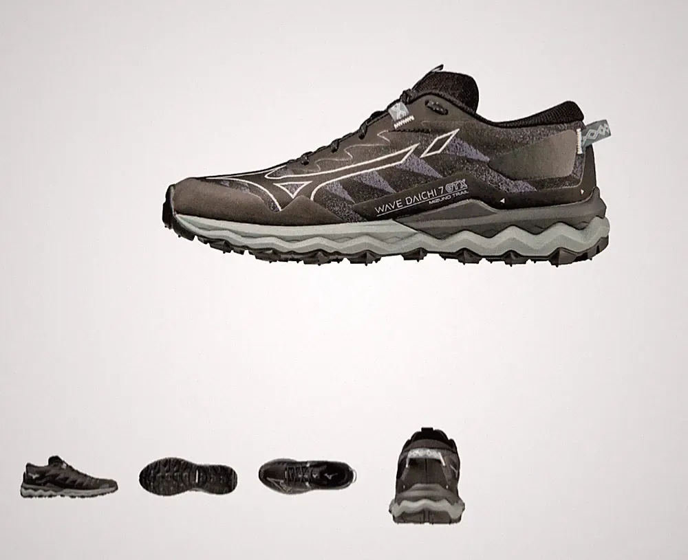Mizuno Wave Daichi 7 Gore-Tex Damen-Traillaufschuhe schwarz wasserdicht GTX