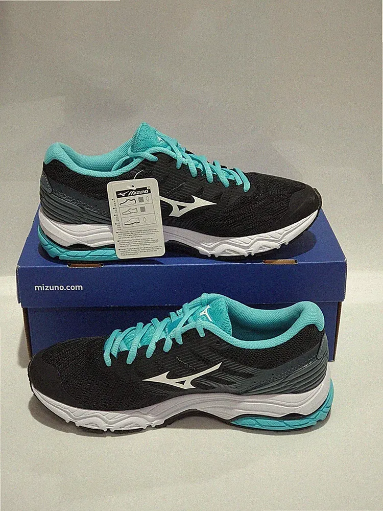 Mizuno Wave Prodigy 2 Damen Laufschuhe Schwarz/Blau EUR 38/UK 5 (24 cm)