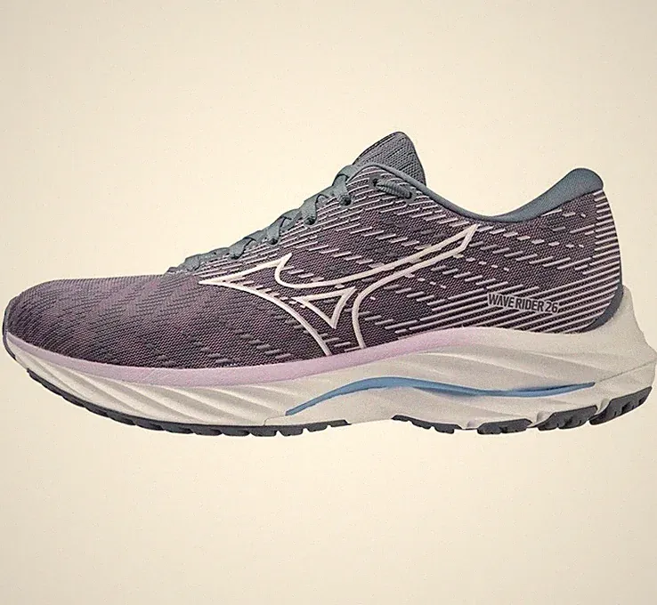 Mizuno Wave Rider 26 neutrale Damen-Straßenlaufschuhe für jeden Tag Größe UK 8,5 neu