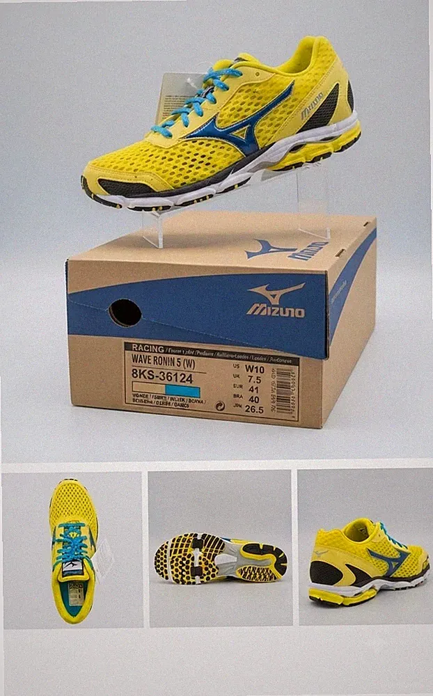 Mizuno Wave Ronin 5 Damen Laufschuhe Gr. 41 Gelb/Blau NEU OVP