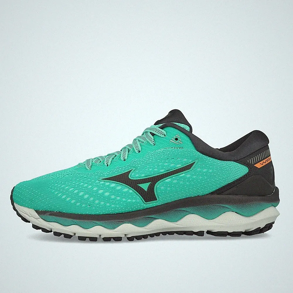 Mizuno Wave Sky 3 Wmns Cockatoo Periscope Canteloupe Damen Laufschuhe Mint Grün
