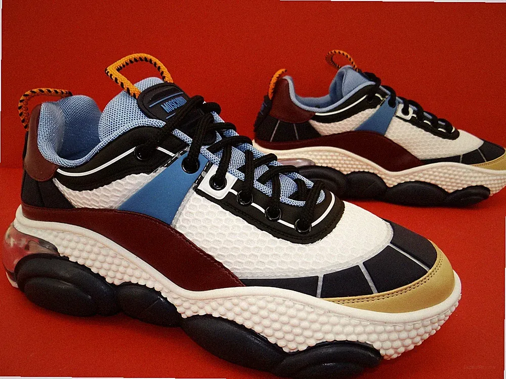 Moschino Sneaker Low Turnschuhe Sport Laufschuhe Blockabsatz Multicolor Gr.42