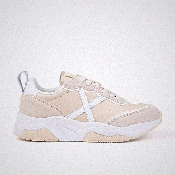 MUNICH WAVE 181 Damen Beige Sneaker Plateau Retro Freizeitschuhe Laufschuhe