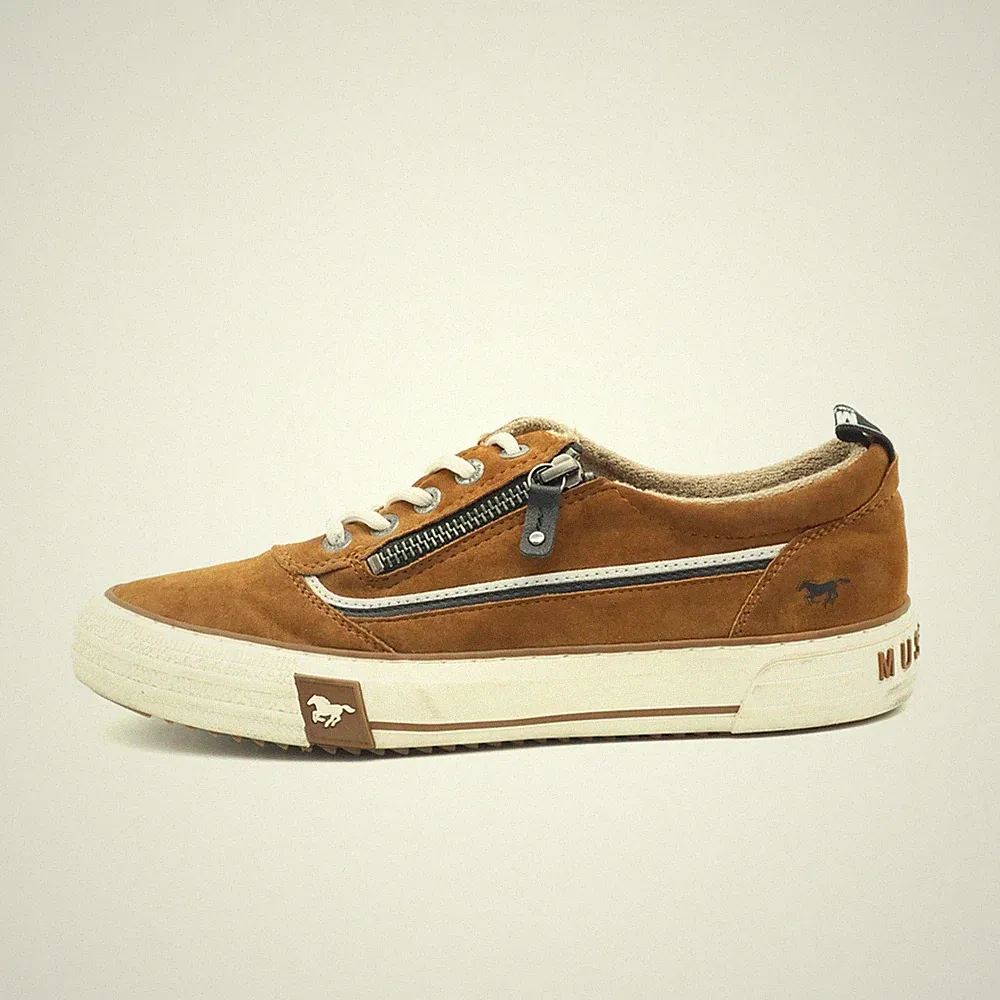 Mustang Damen Wildleder Schnürer Reißverschluss Schuh Rutschfest Sneaker EU 39