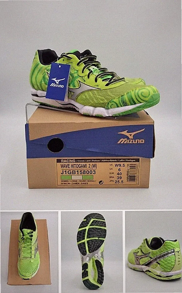 NEU Mizuno Wave Hitogami 2 Damen Laufschuhe Gr. 40 Grün Racing Wettkampf OVP