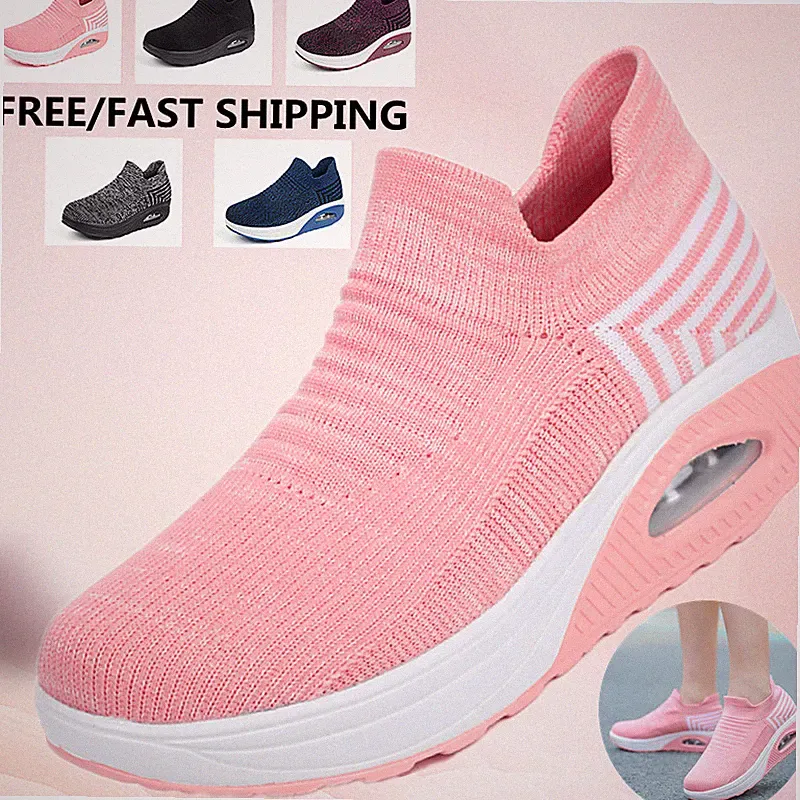 Neu Plateau-Turnschuhe Turnschuhe Damen Freizeit Laufen Sport Komfortschuhe