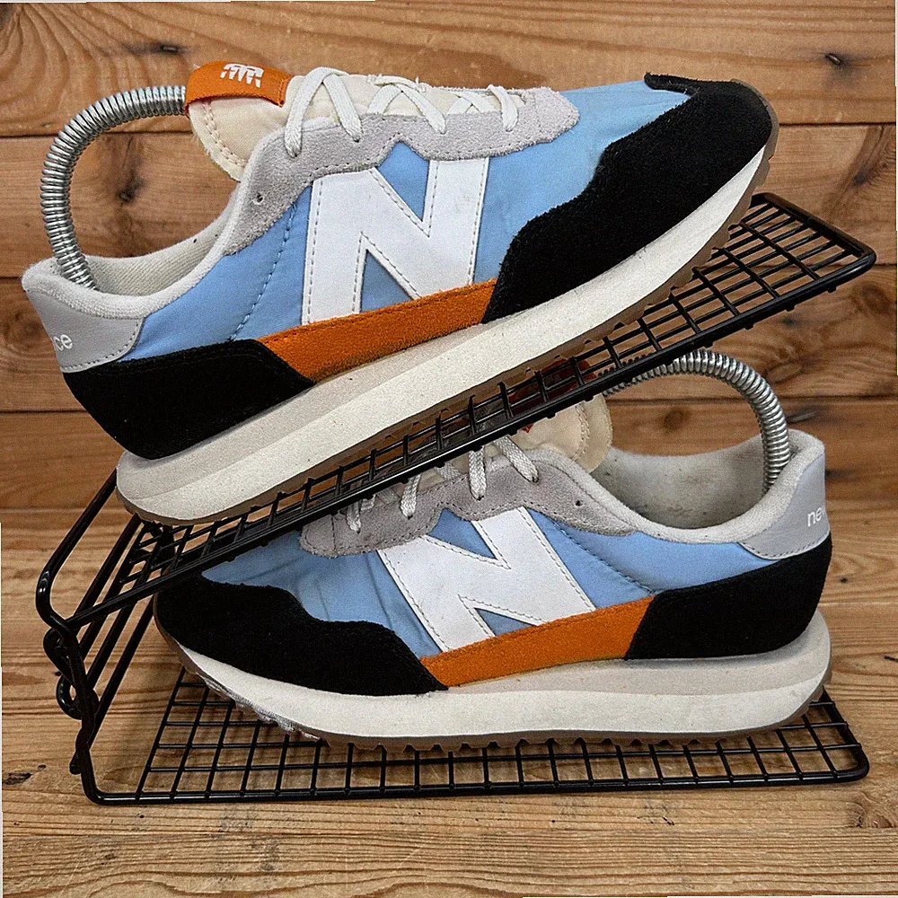 New Balance 237 Sneaker Damen UK 3,5 blau orange schwarz Nylon Freizeitschuhe Neu mit Karton