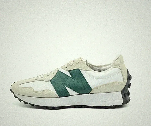 New balance 327 Damen 41,5, 27cm Weiß Creme Grün, Low Top Sneaker, Laufschuh