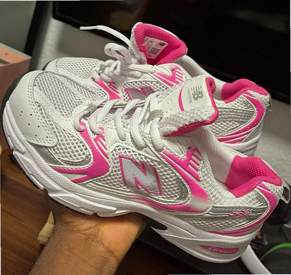 New Balance 530 Damen Sneaker Laufschuhe Mesh Low Top Weiß/Pink/Silber
