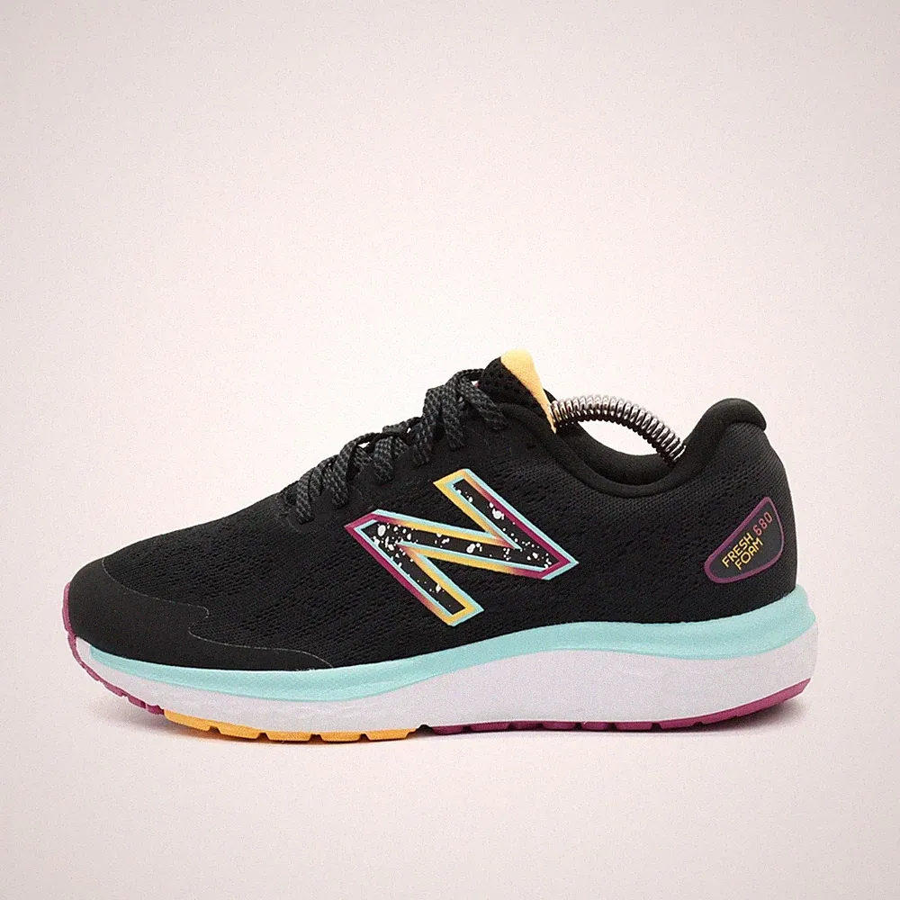 New Balance Damen 680 Sneaker Schwarz/Bunt Textil Low-Top Foam Laufschuhe EU 38