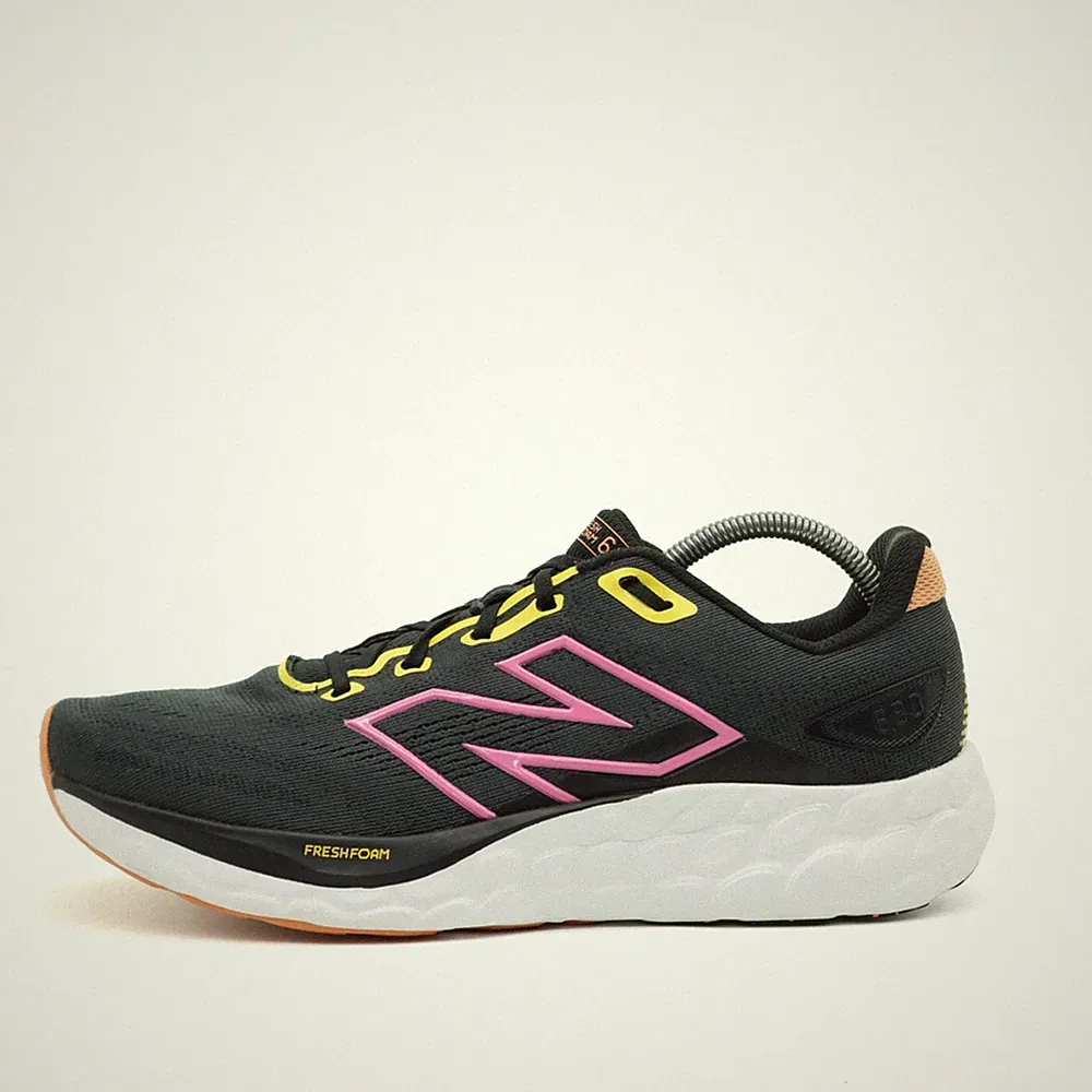 New Balance Damen 680v8 Sneaker Schwarz Pink Gelb Textil Foam Laufschuhe EU 39