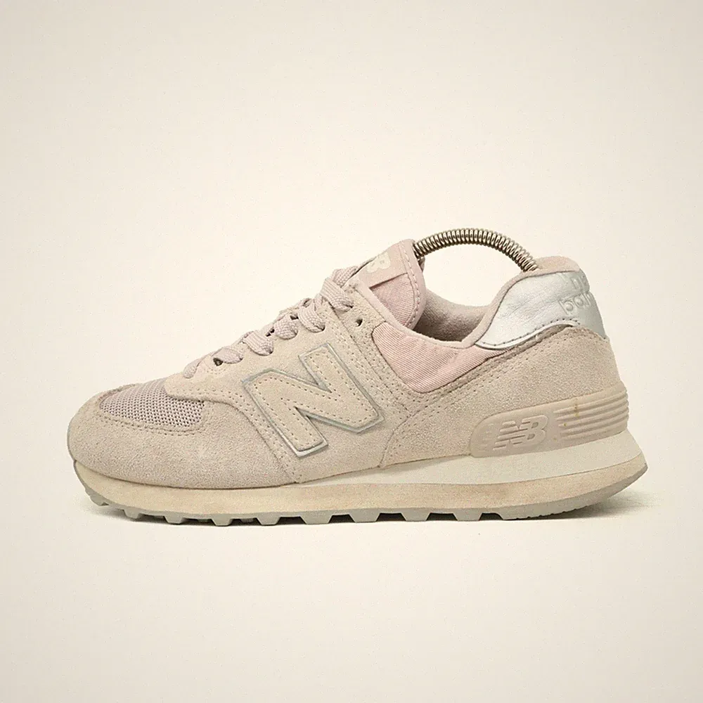 New Balance Damen WL574LCS Laufschuh Rosa Silber Wildleder 574 Sneaker EU 37