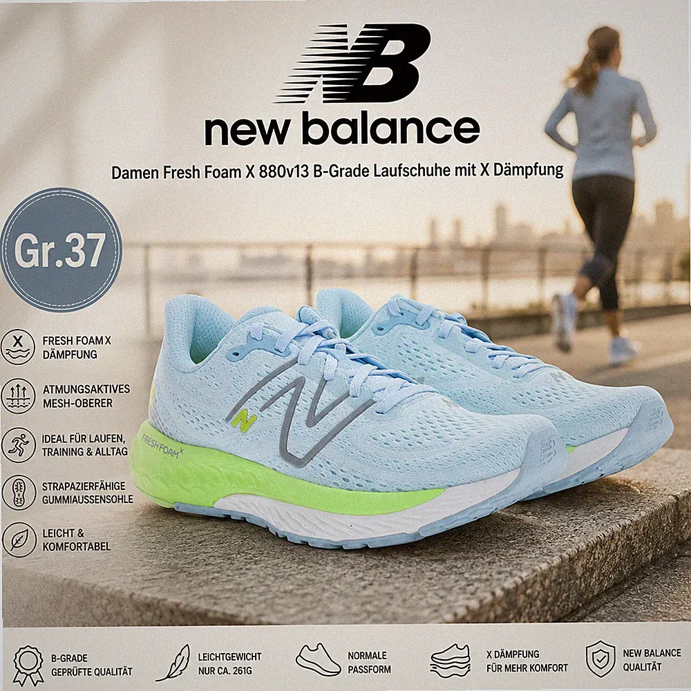 New Balance Fresh Foam X 880v13 Damen Laufschuhe Blau Gr.37 B-Grade NEU & OVP