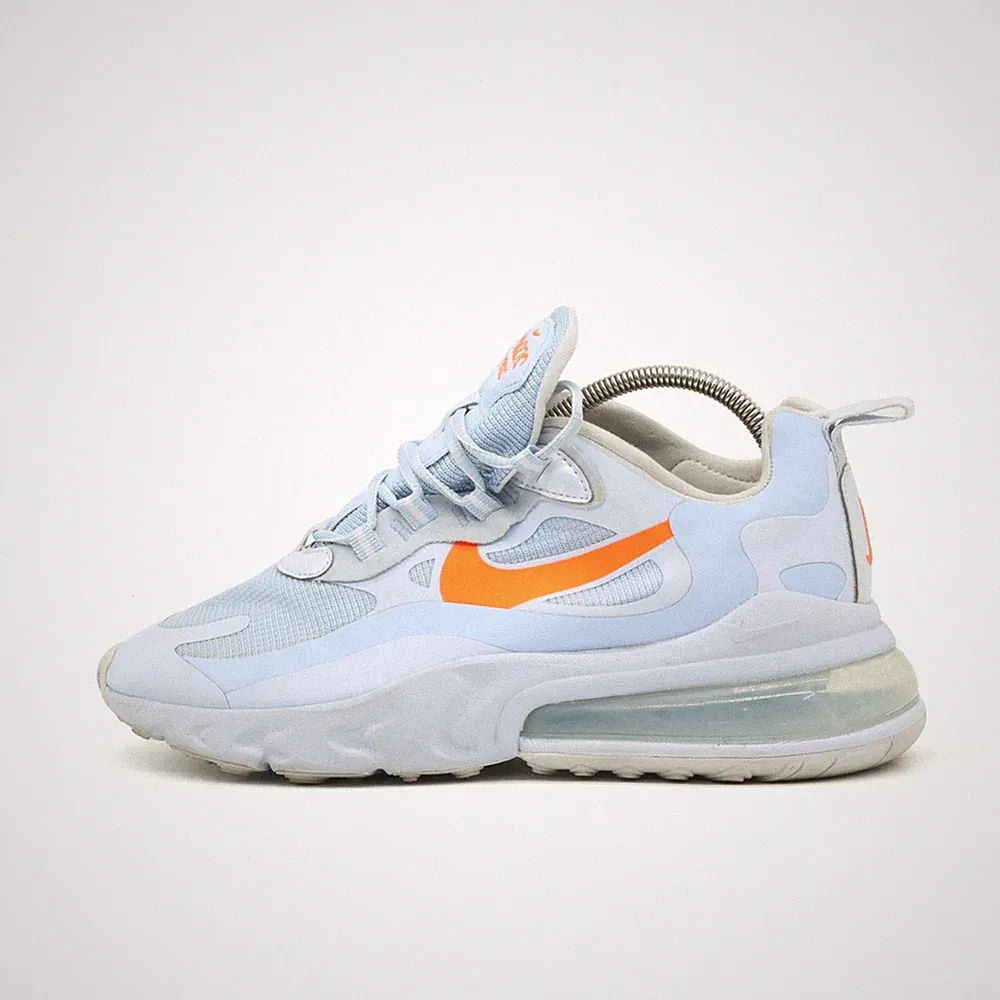 Nike Damen Air Max 270 React Schuh Hellblau/Orange Atmungsaktiv Sneaker EU 37.5