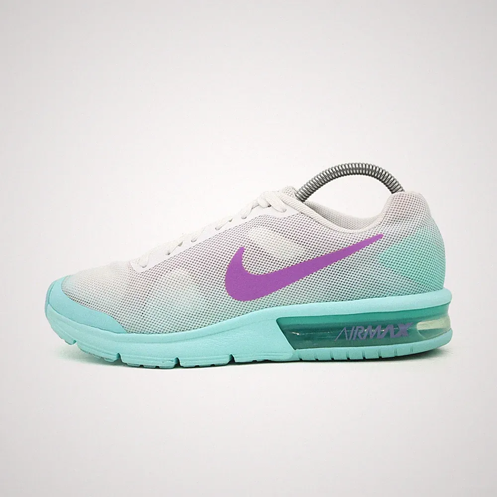 Nike Damen Air Max Sequent Laufschuh Weiß/Lila/Türkis Low-Top Sneaker EU 37.5