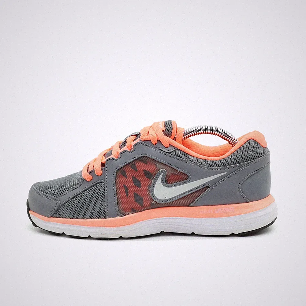 Nike Damen Dual Fusion Laufschuh Sneaker Grau Orange Mesh Leicht ämpfung EU 36.5