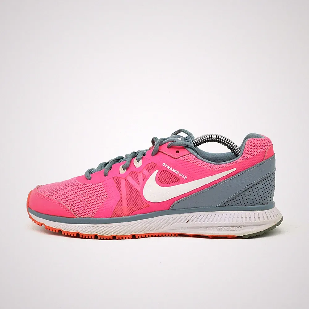 Nike Damen Dynamicweb Sportschuhe Pink/Grau/Weiß Mesh Zoom Laufschuhe EU 40.5
