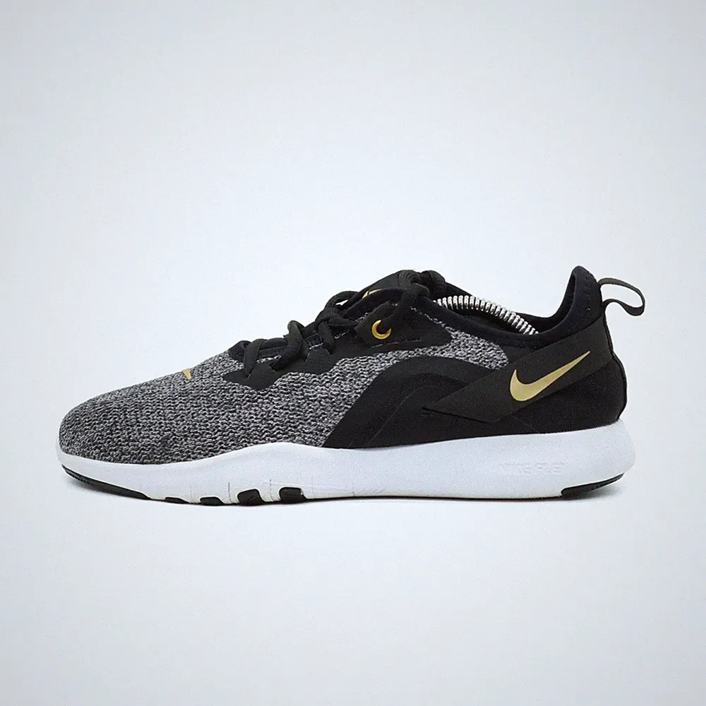 Nike Damen Flex Trainer 9 Laufschuh Schwarz/Gold/Weiß Top Sneaker EU 38,5
