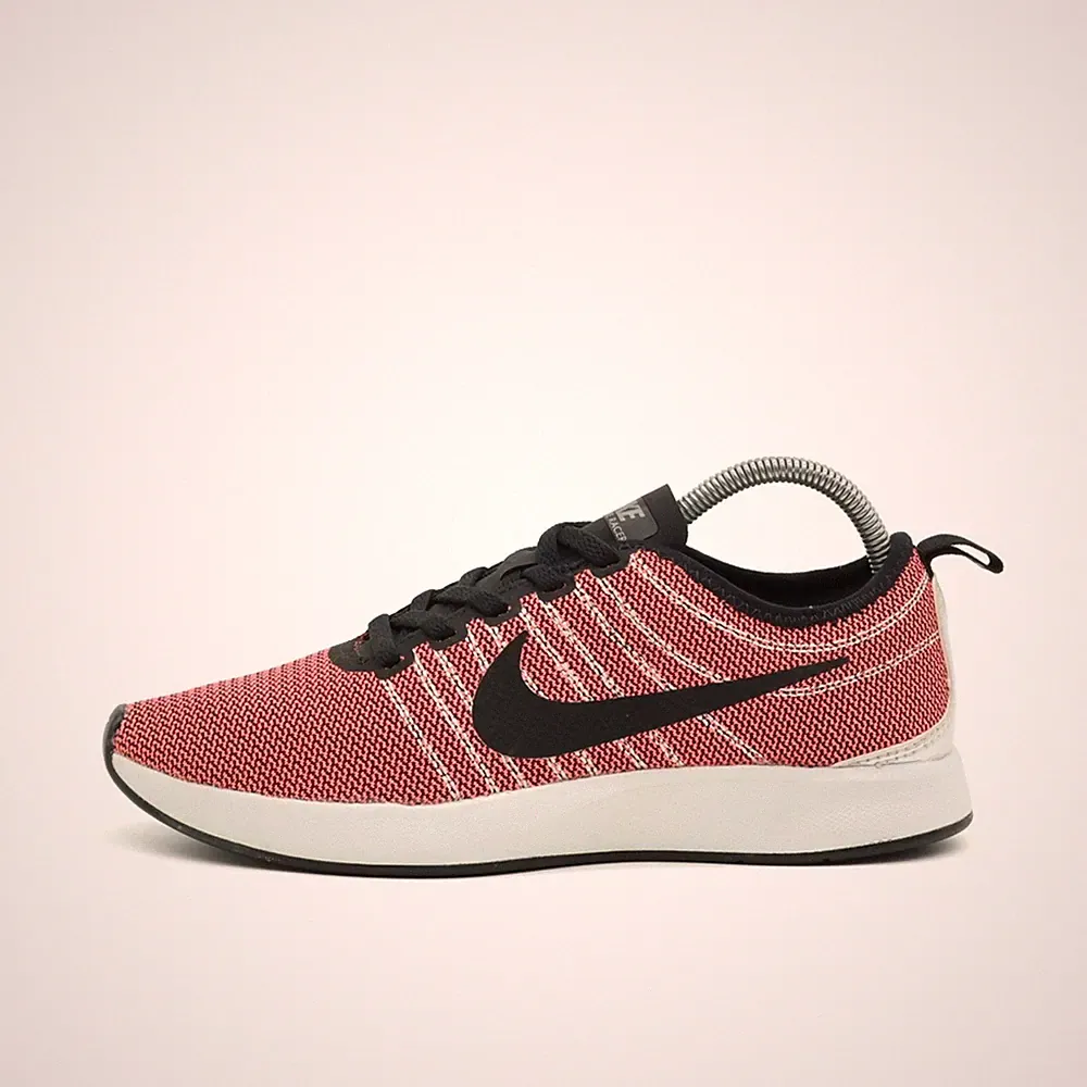Nike Damen Flyknit Running Sneaker Rot, Schwarz, Weiß Sohle Laufschuh EU 37.5